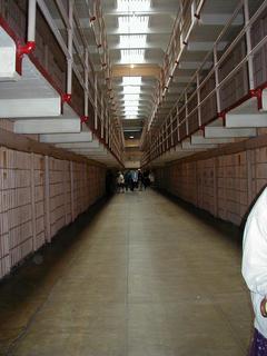 Looking between cell blocks in Alcatraz<br>Location: <a href="https://www.google.com/maps/search/?api=1&query=37.8267,-122.42288" target="_new">Alcatraz Island</a>